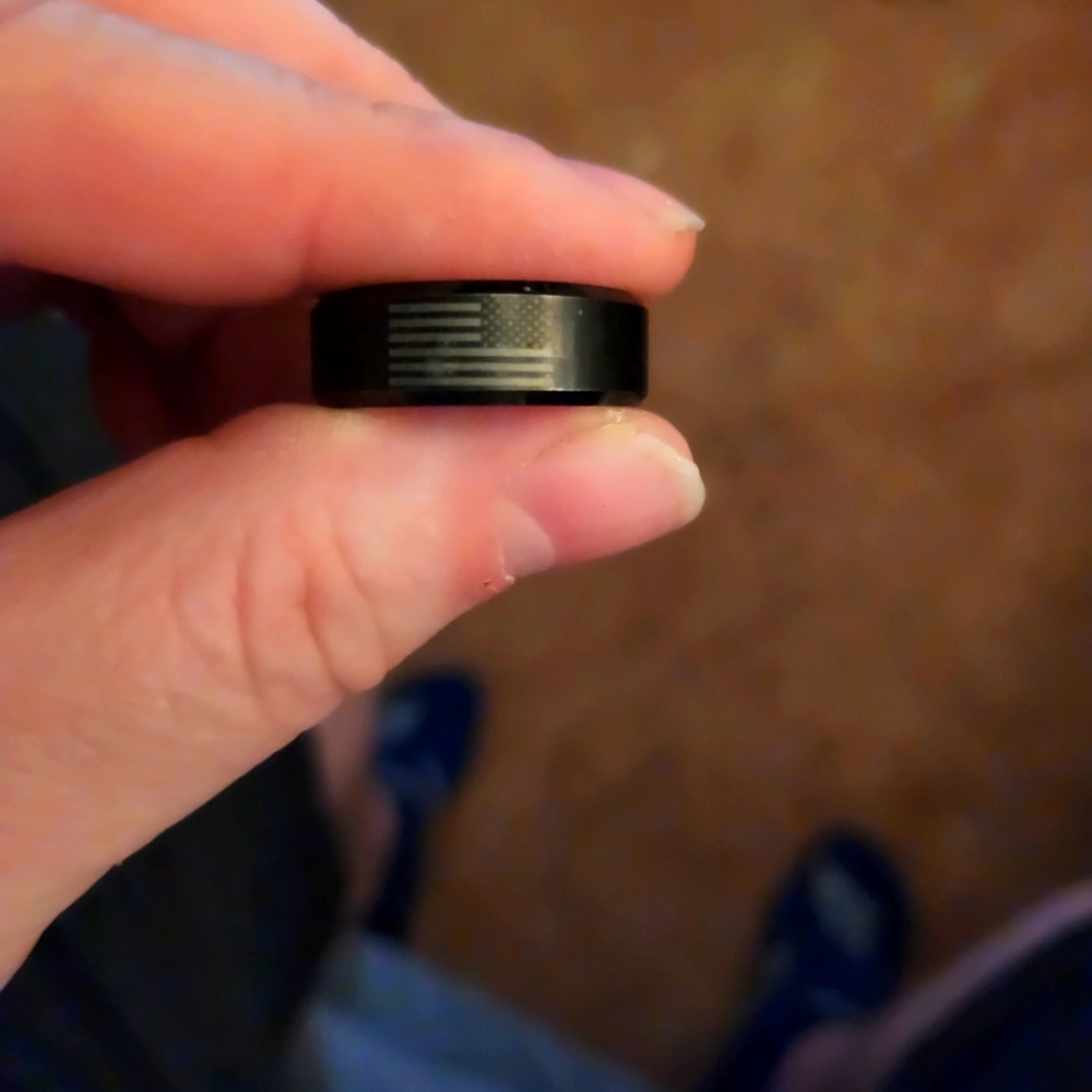 American flag #22 kill ring size 10.5 tungsten